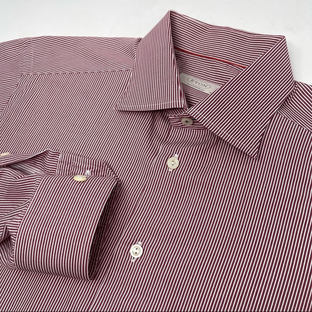 Eton Striped  Button Front Shirt